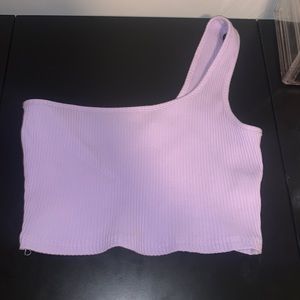 One shoulder ribbed crop top
